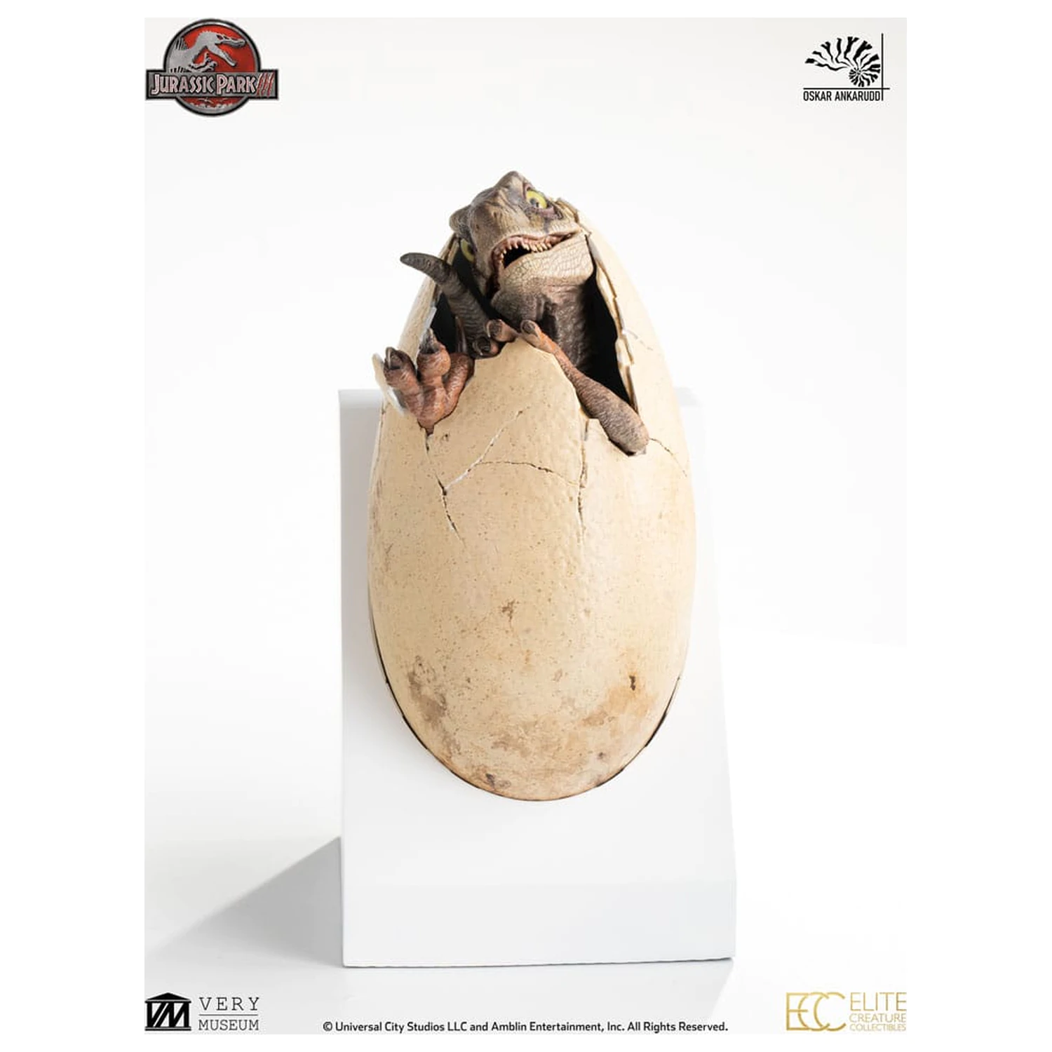 Jurassic Park III ECC Elite Creature Line Statuie White Queen Hatching Egg 13 cm poza produsului