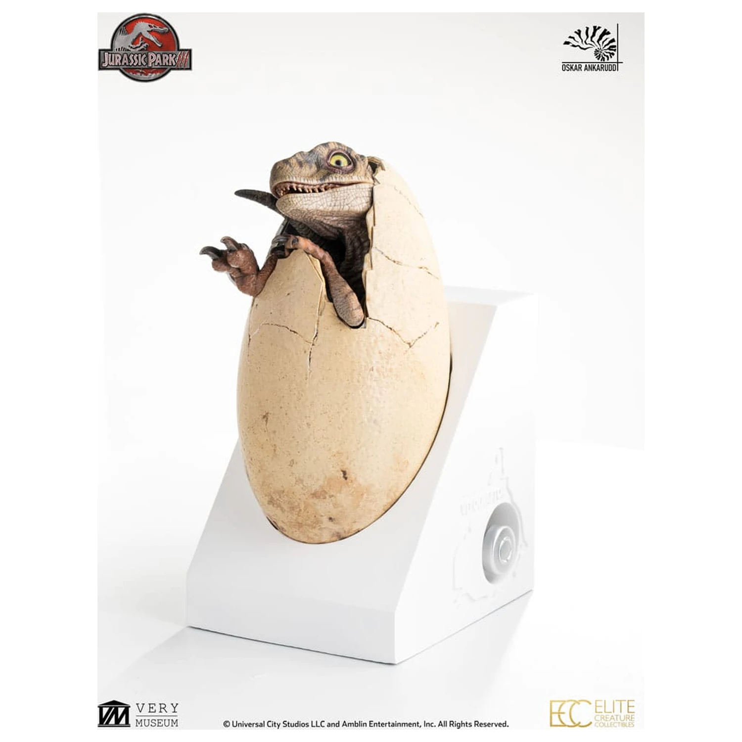 Jurassic Park III ECC Elite Creature Line Statuie White Queen Hatching Egg 13 cm poza produsului