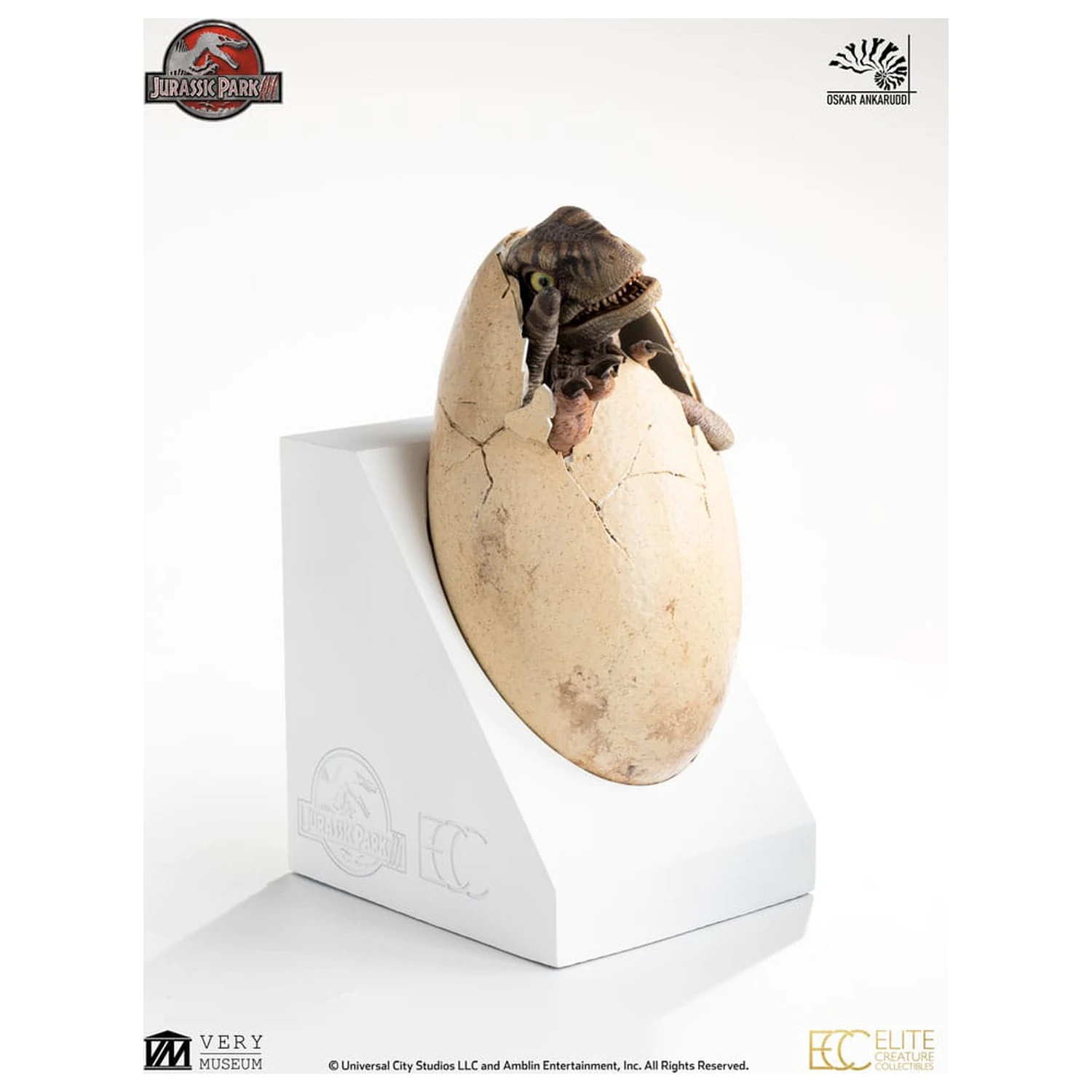 Jurassic Park III ECC Elite Creature Line Statuie White Queen Hatching Egg 13 cm poza produsului
