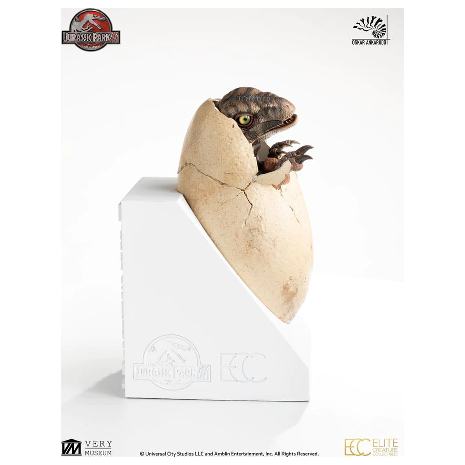 Jurassic Park III ECC Elite Creature Line Statuie White Queen Hatching Egg 13 cm poza produsului