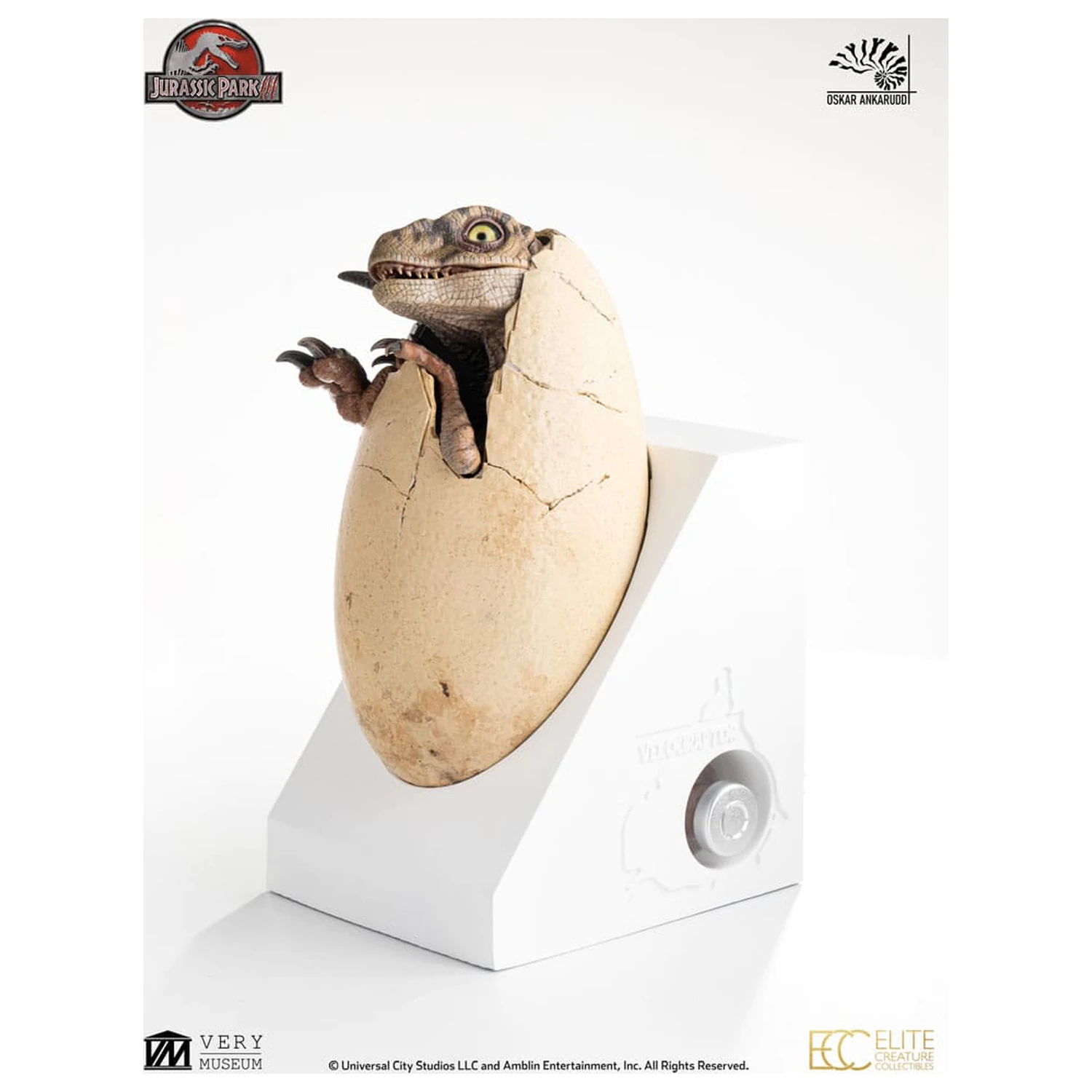 Jurassic Park III ECC Elite Creature Line Statuie White Queen Hatching Egg 13 cm poza produsului