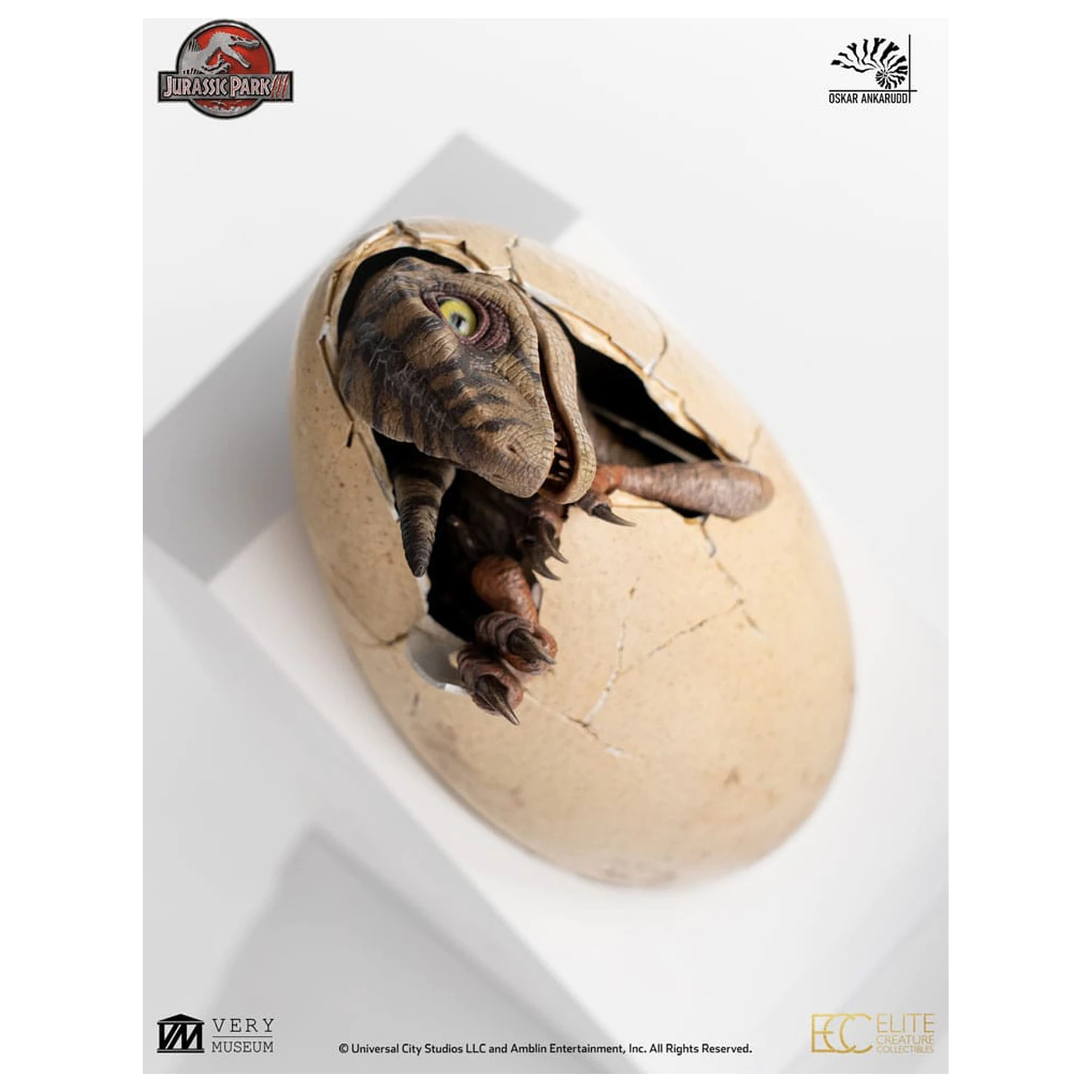 Jurassic Park III ECC Elite Creature Line Statuie White Queen Hatching Egg 13 cm poza produsului