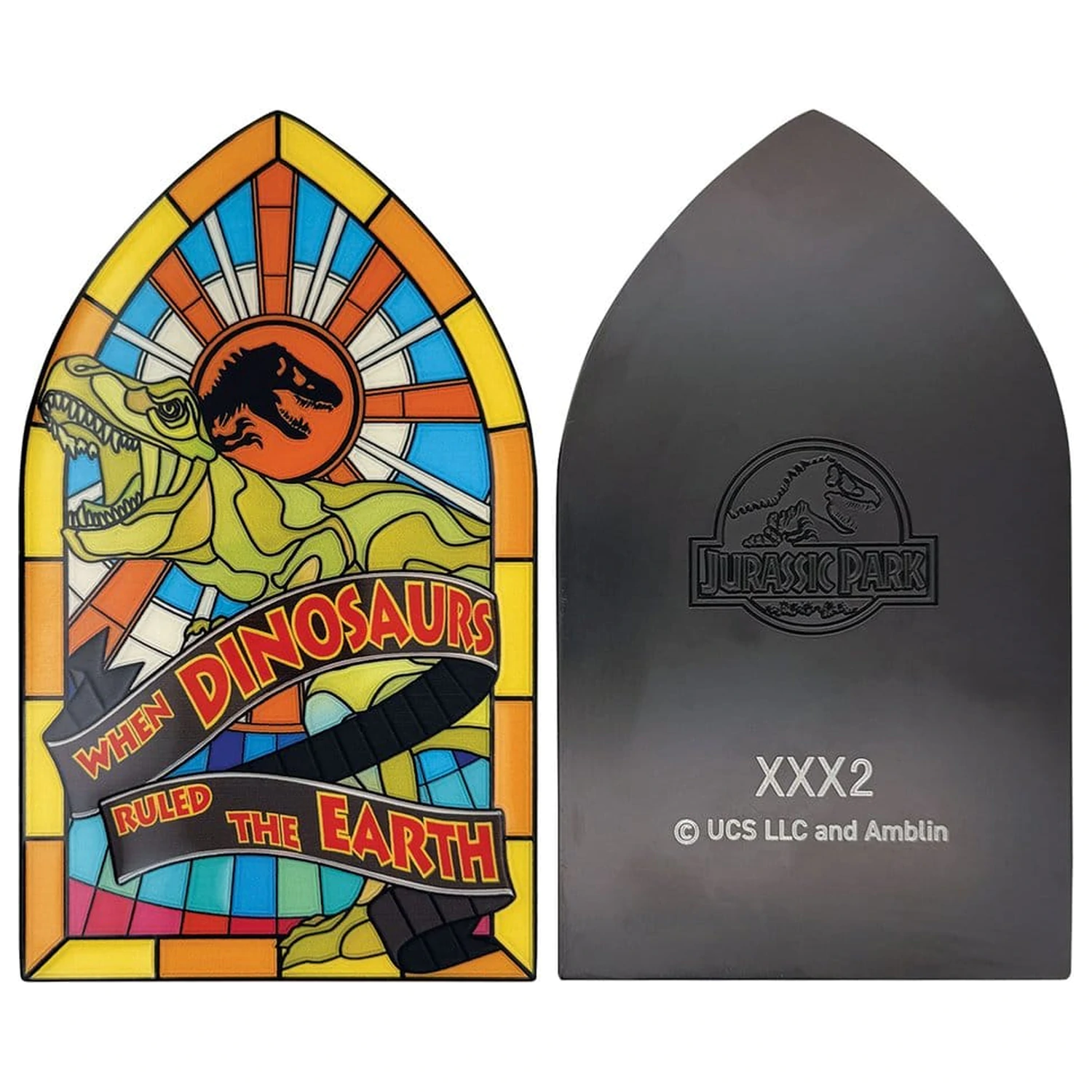 Jurassic Park Ingot Stained Glass Style Metal 11 cm poza produsului