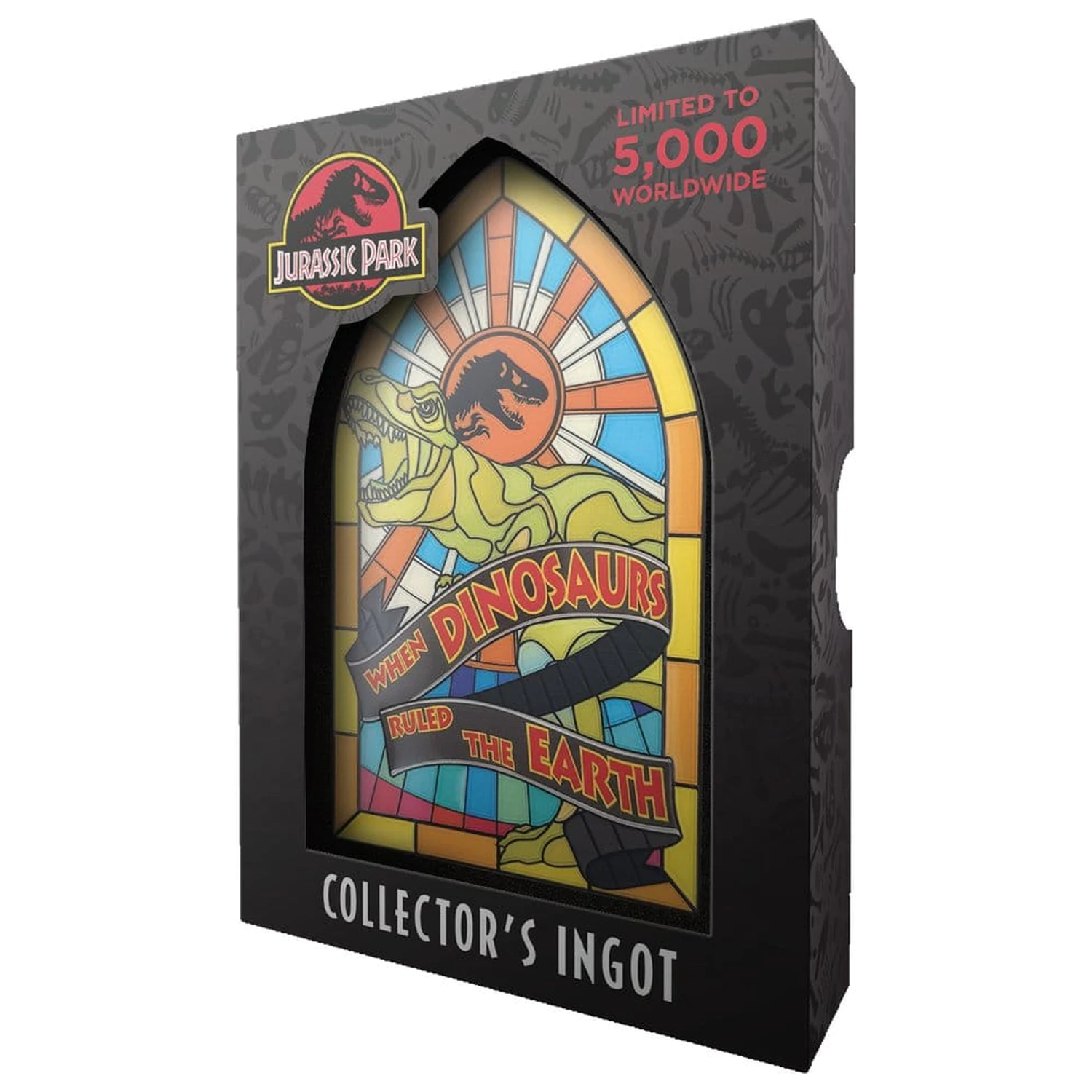 Jurassic Park Ingot Stained Glass Style Metal 11 cm poza produsului