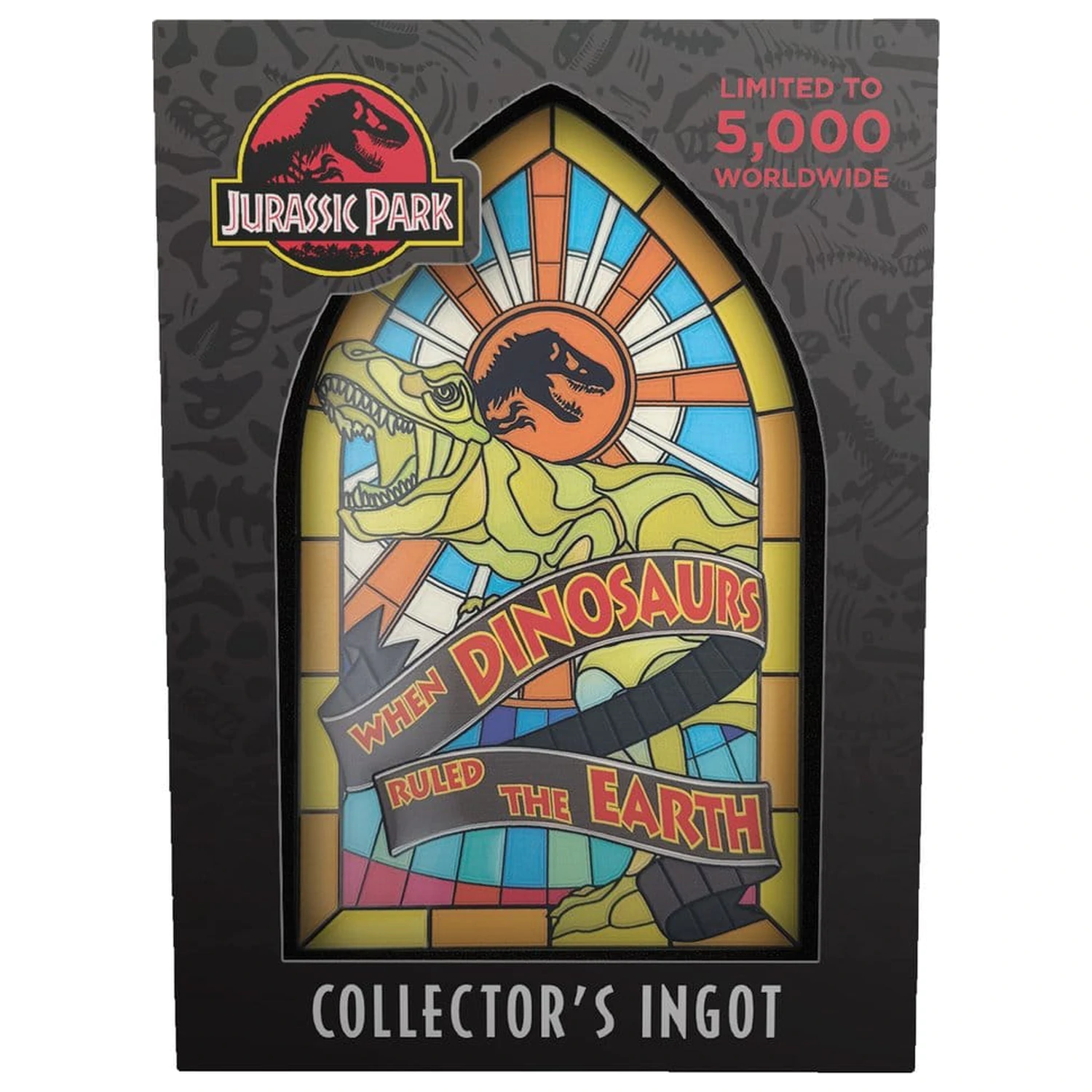 Jurassic Park Ingot Stained Glass Style Metal 11 cm poza produsului