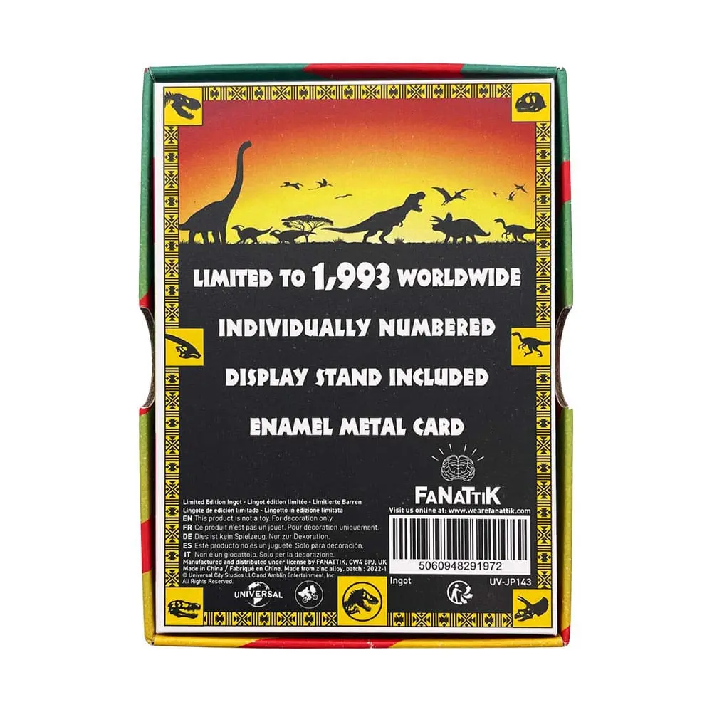 Jurassic Park Metal Card ediție limitată 30 de ani Jeep poza produsului