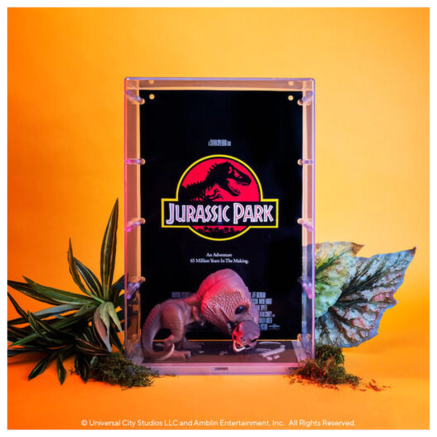 Jurassic Park POP! Poster Film & Figurina Tyrannosaurus Rex & Velociraptor 9 cm poza produsului