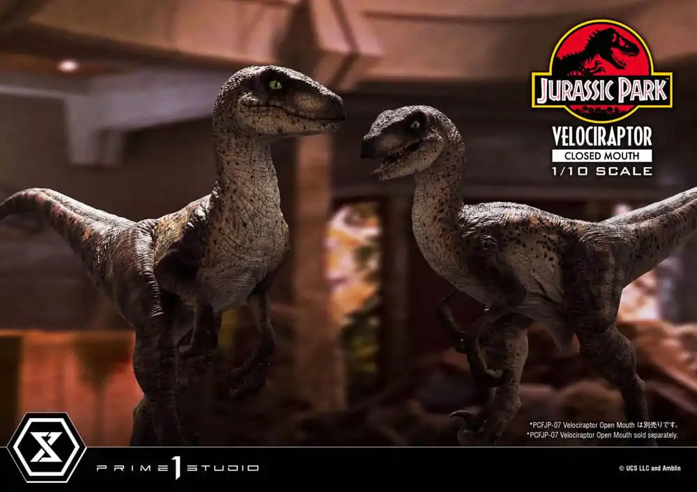 Jurassic Park Prime Collectibles Statuie 1/10 Velociraptor Gură Închisă 19 cm poza produsului