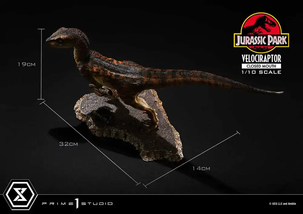 Jurassic Park Prime Collectibles Statuie 1/10 Velociraptor Gură Închisă 19 cm poza produsului