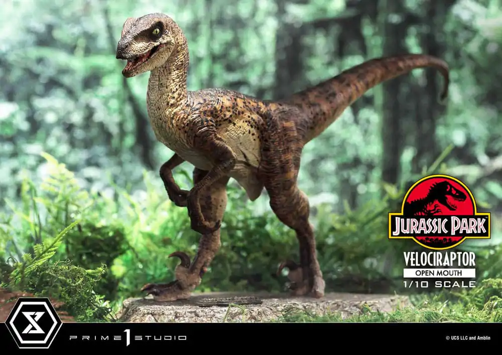 Jurassic Park Prime Collectibles Statuie 1/10 Velociraptor Cu Gura Deschisă 19 cm poza produsului