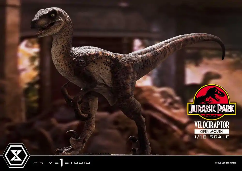 Jurassic Park Prime Collectibles Statuie 1/10 Velociraptor Cu Gura Deschisă 19 cm poza produsului
