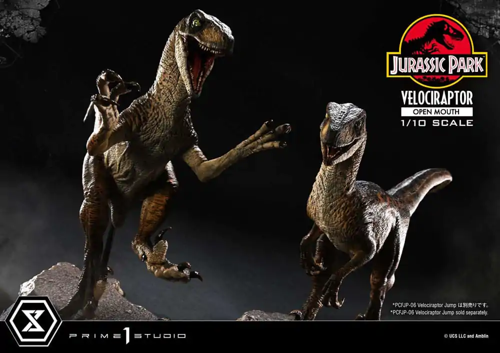 Jurassic Park Prime Collectibles Statuie 1/10 Velociraptor Cu Gura Deschisă 19 cm poza produsului