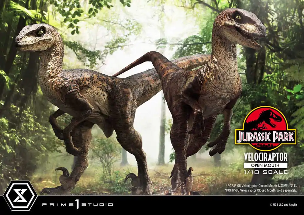 Jurassic Park Prime Collectibles Statuie 1/10 Velociraptor Cu Gura Deschisă 19 cm poza produsului