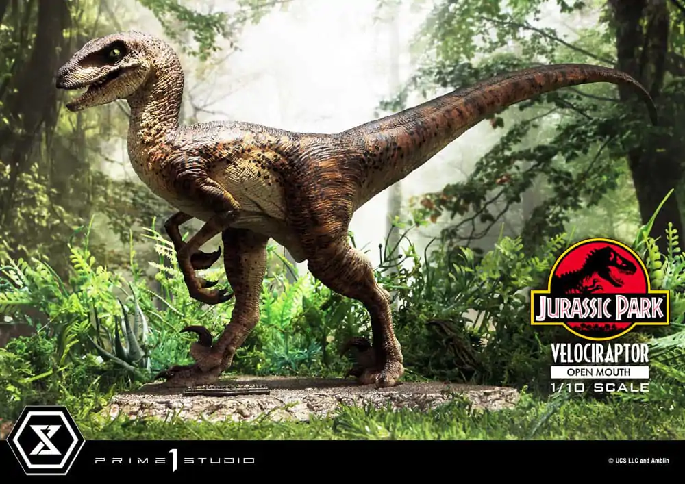 Jurassic Park Prime Collectibles Statuie 1/10 Velociraptor Cu Gura Deschisă 19 cm poza produsului