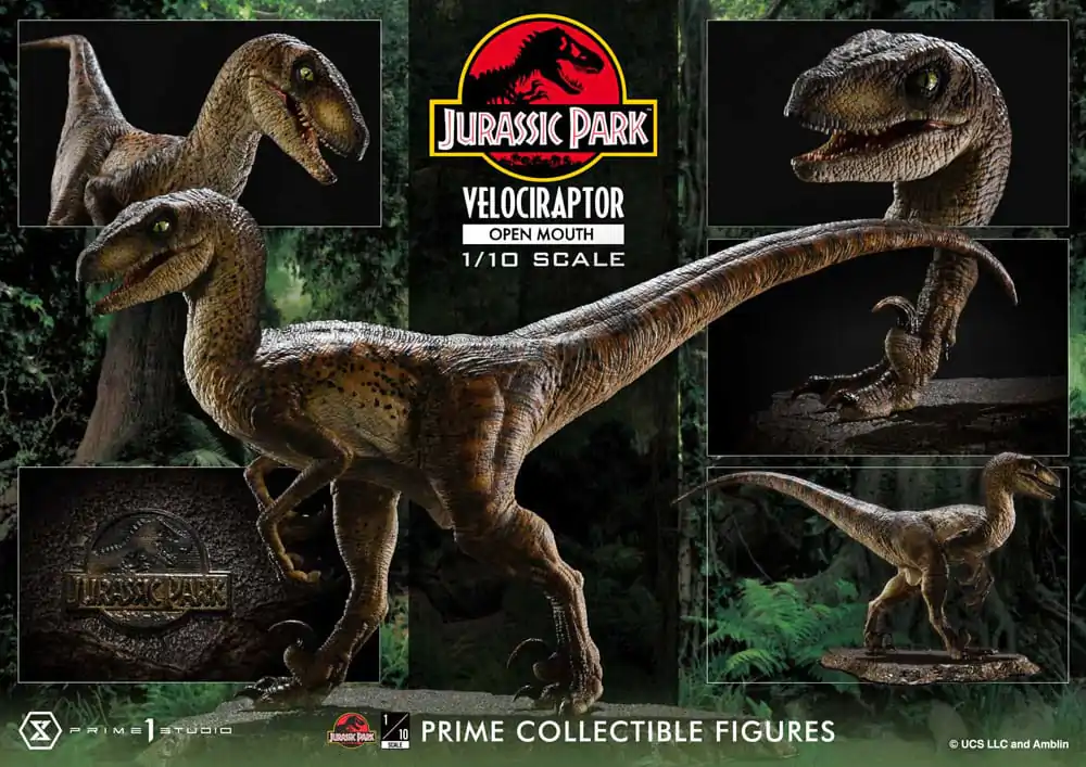 Jurassic Park Prime Collectibles Statuie 1/10 Velociraptor Cu Gura Deschisă 19 cm poza produsului