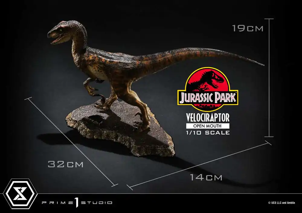 Jurassic Park Prime Collectibles Statuie 1/10 Velociraptor Cu Gura Deschisă 19 cm poza produsului