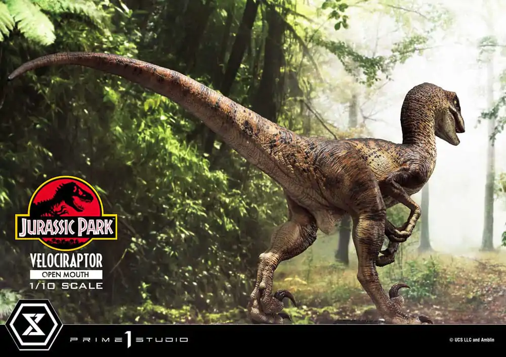 Jurassic Park Prime Collectibles Statuie 1/10 Velociraptor Cu Gura Deschisă 19 cm poza produsului