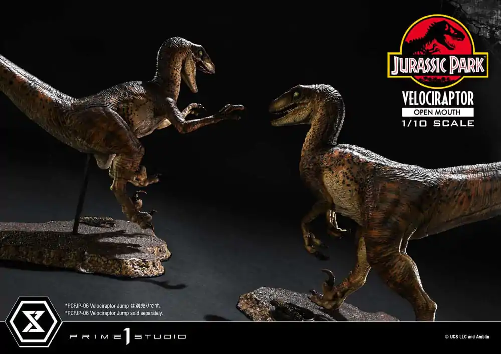 Jurassic Park Prime Collectibles Statuie 1/10 Velociraptor Cu Gura Deschisă 19 cm poza produsului