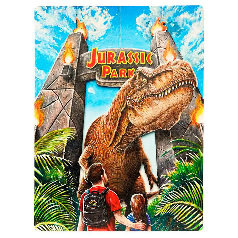 Jurassic Park WoodArts 3D Wooden Wall Art Rex Attack 30 x 40 cm poza produsului