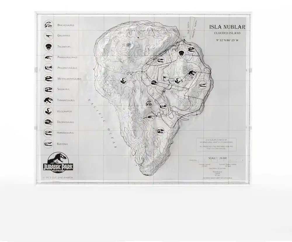 Jurassic Park Harta Topografica Isla Nublar poza produsului