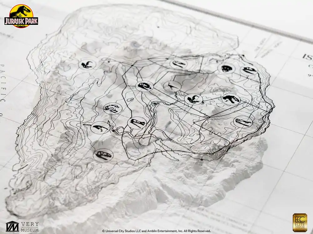 Jurassic Park Harta Topografica Isla Nublar poza produsului