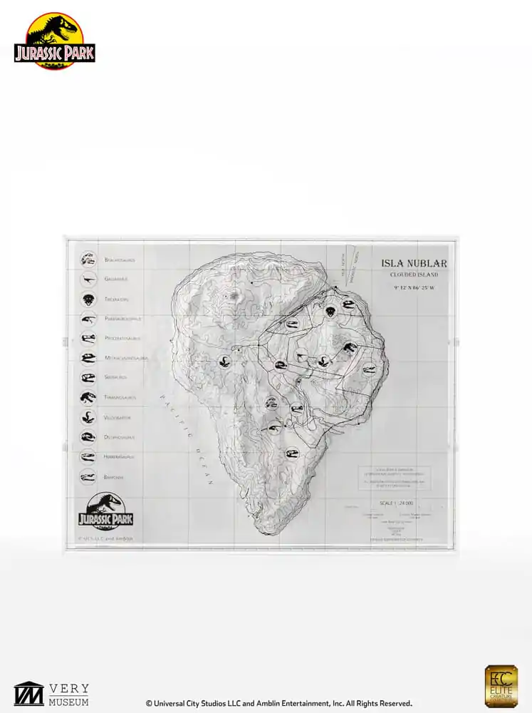 Jurassic Park Harta Topografica Isla Nublar poza produsului