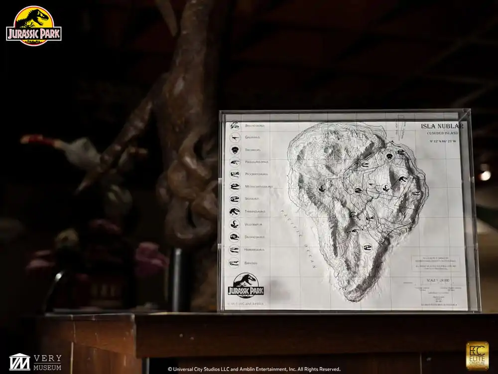 Jurassic Park Harta Topografica Isla Nublar poza produsului