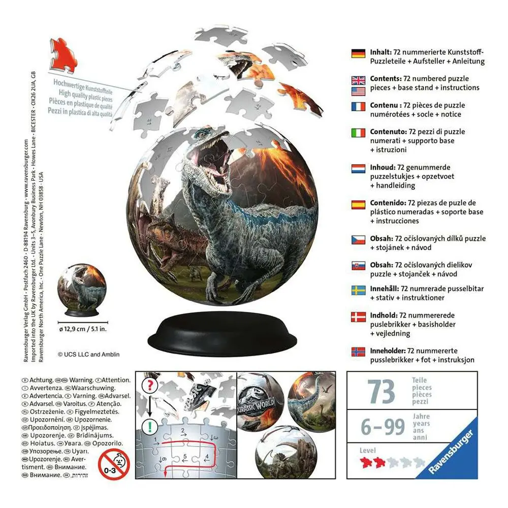 Jurassic World Puzzle 3D Minge (72 piese) poza produsului