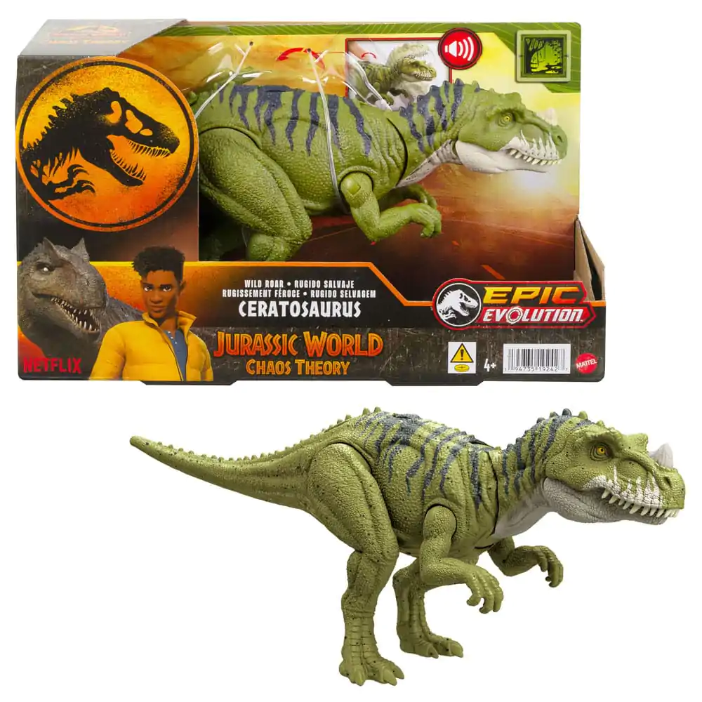 Jurassic World Epic Evolution Figurină de Acțiune Wild Roar Ceratosaurus poza produsului