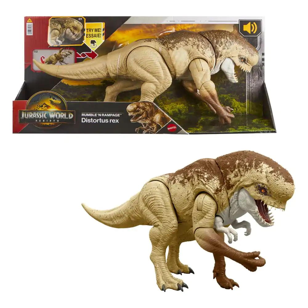 Jurassic World: Rebirth Figura de actiune Rumble N Rampage Distortus Rex poza produsului