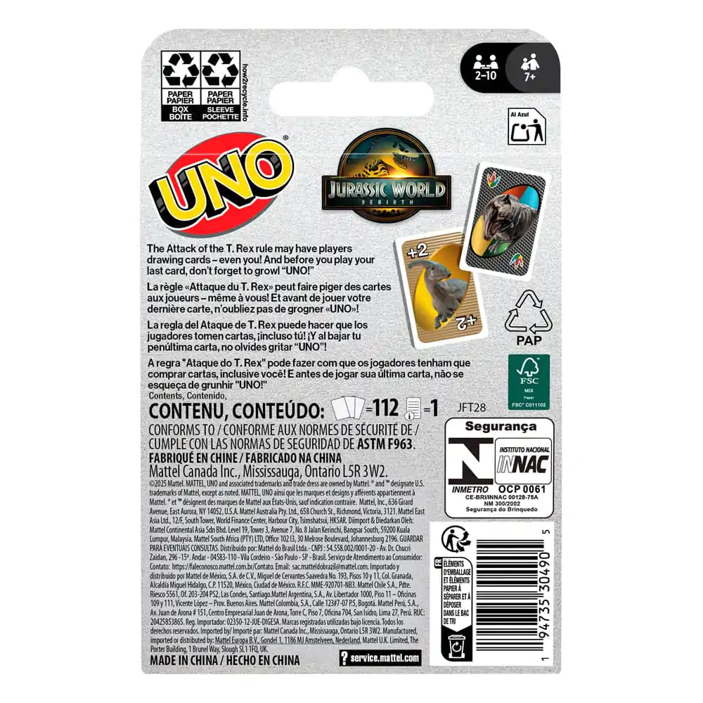 Jurassic World Rebirth Joc de cărți UNO poza produsului