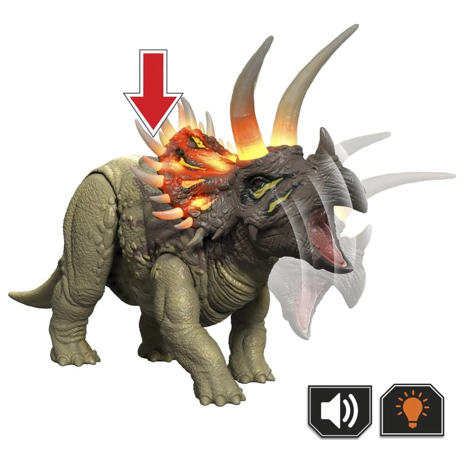 Jurassic World: Survival Action Figure Wild Roar Triceratops 31 cm poza produsului