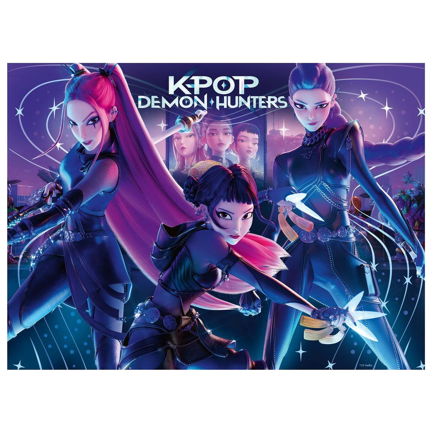 K-Pop Demon Hunters Rumi, Mira & Zoey XXL puzzle 300 de piese poza produsului