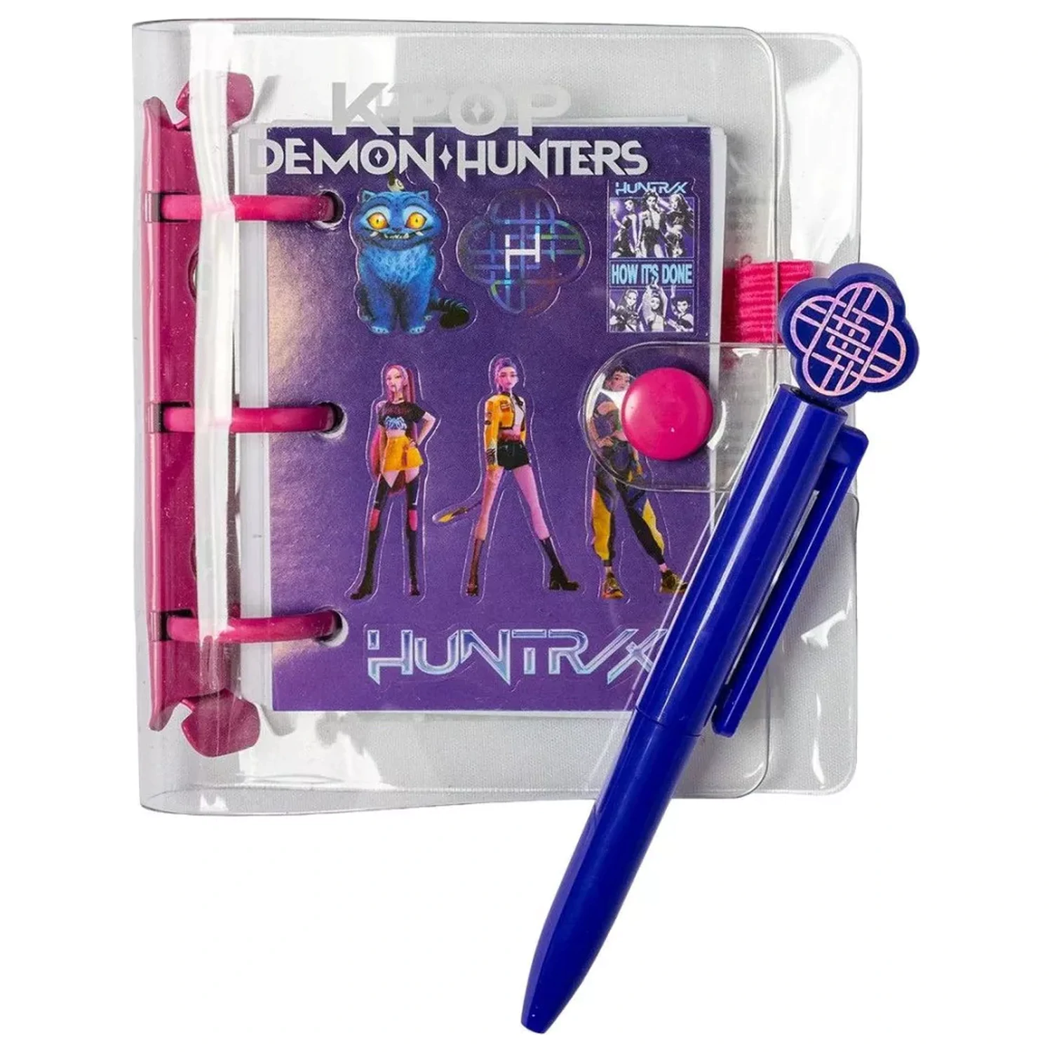 K-pop Demon Hunters Mini Notes violet cu pix si abtibilduri poza produsului
