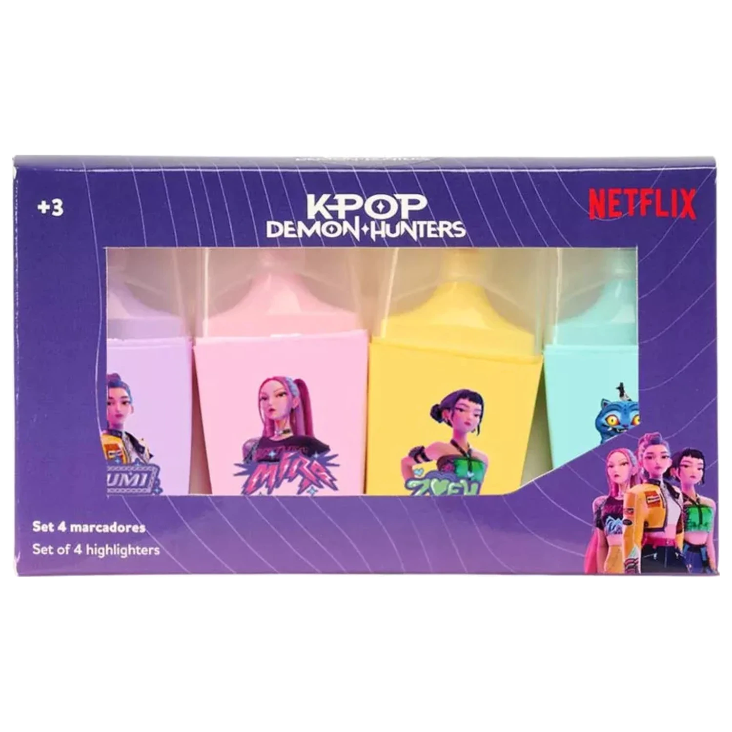 K-pop Demon Hunters Stars mini highlighter set 4 bucati poza produsului