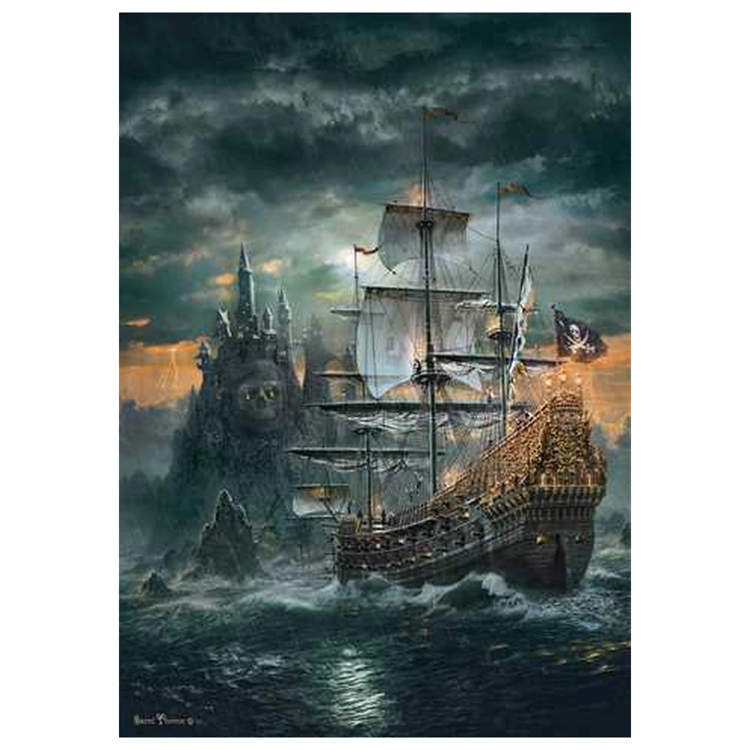 Pirate Ship Haunted Seas puzzle cu 1500 de piese poza produsului