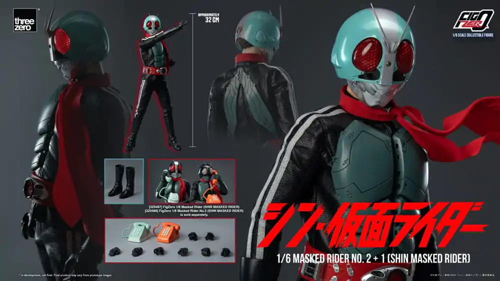 Figurină de acțiune Kamen Rider FigZero 1/6 Masked Rider No.2+1 (Shin Masked Rider) 32 cm poza produsului