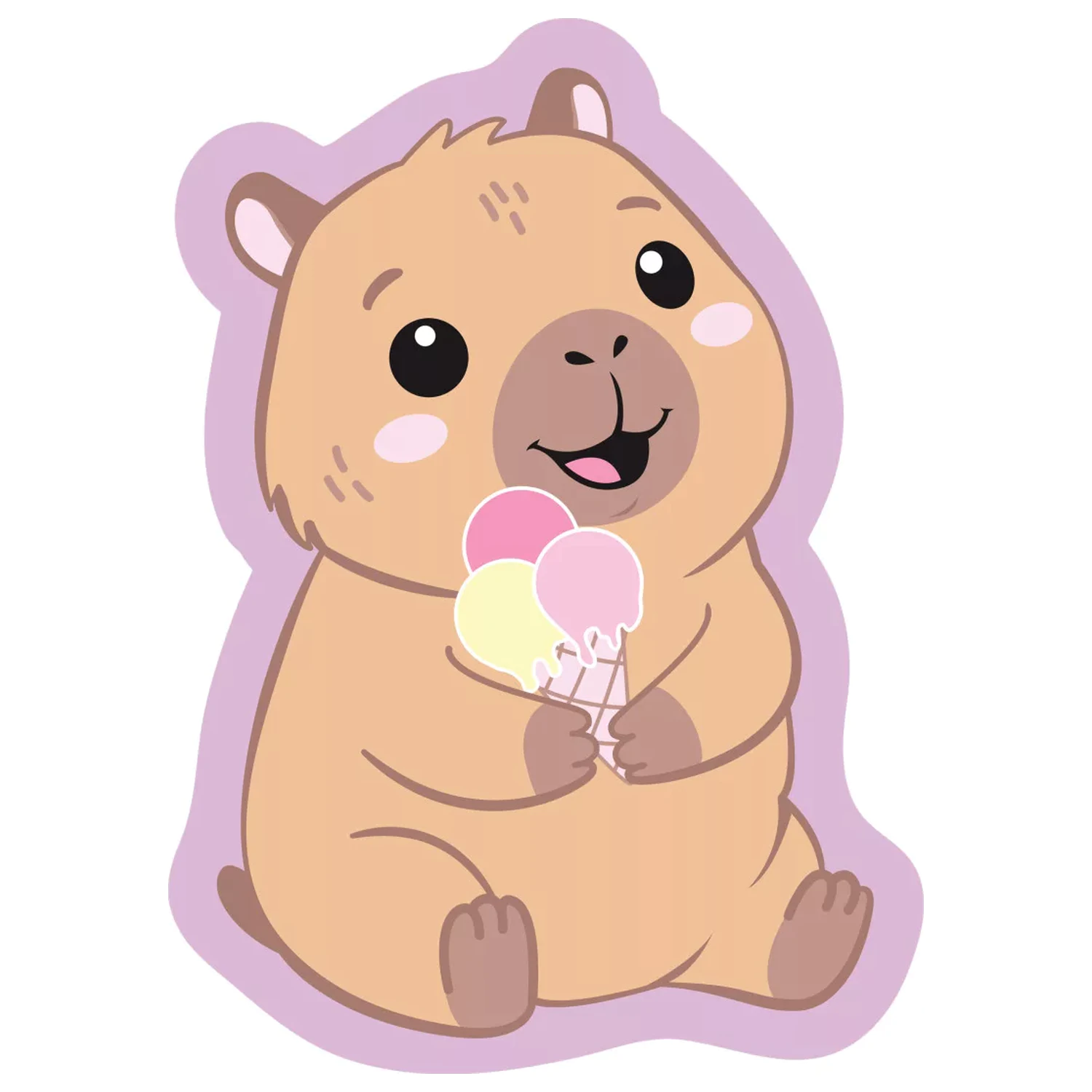 Perna decorativa in forma de Baby Capybara, Perna decorativa 40 cm poza produsului