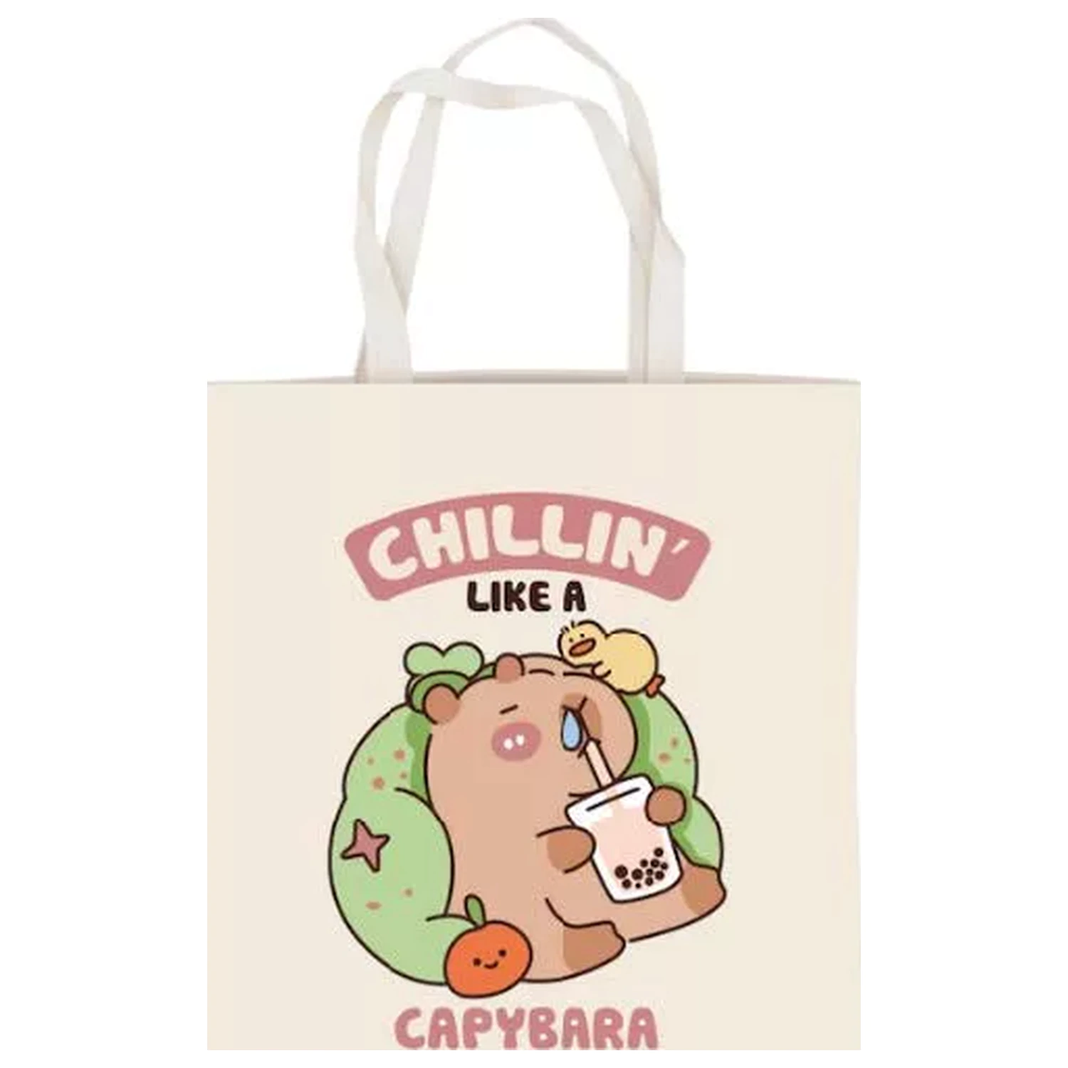 Capybara Chillin' geantă tote de pânză, geantă de cumpărături 44 cm poza produsului