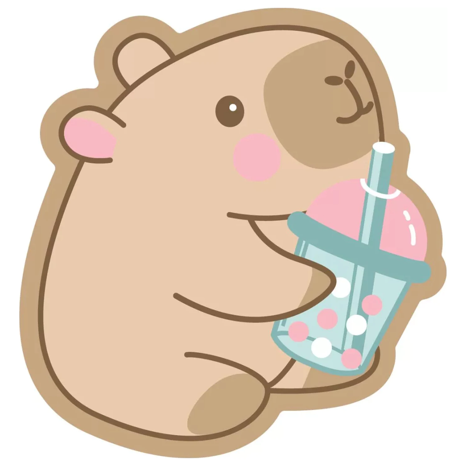 Capybara Drink shaped pernuta decorativa, perna decorativa 35x33 cm poza produsului