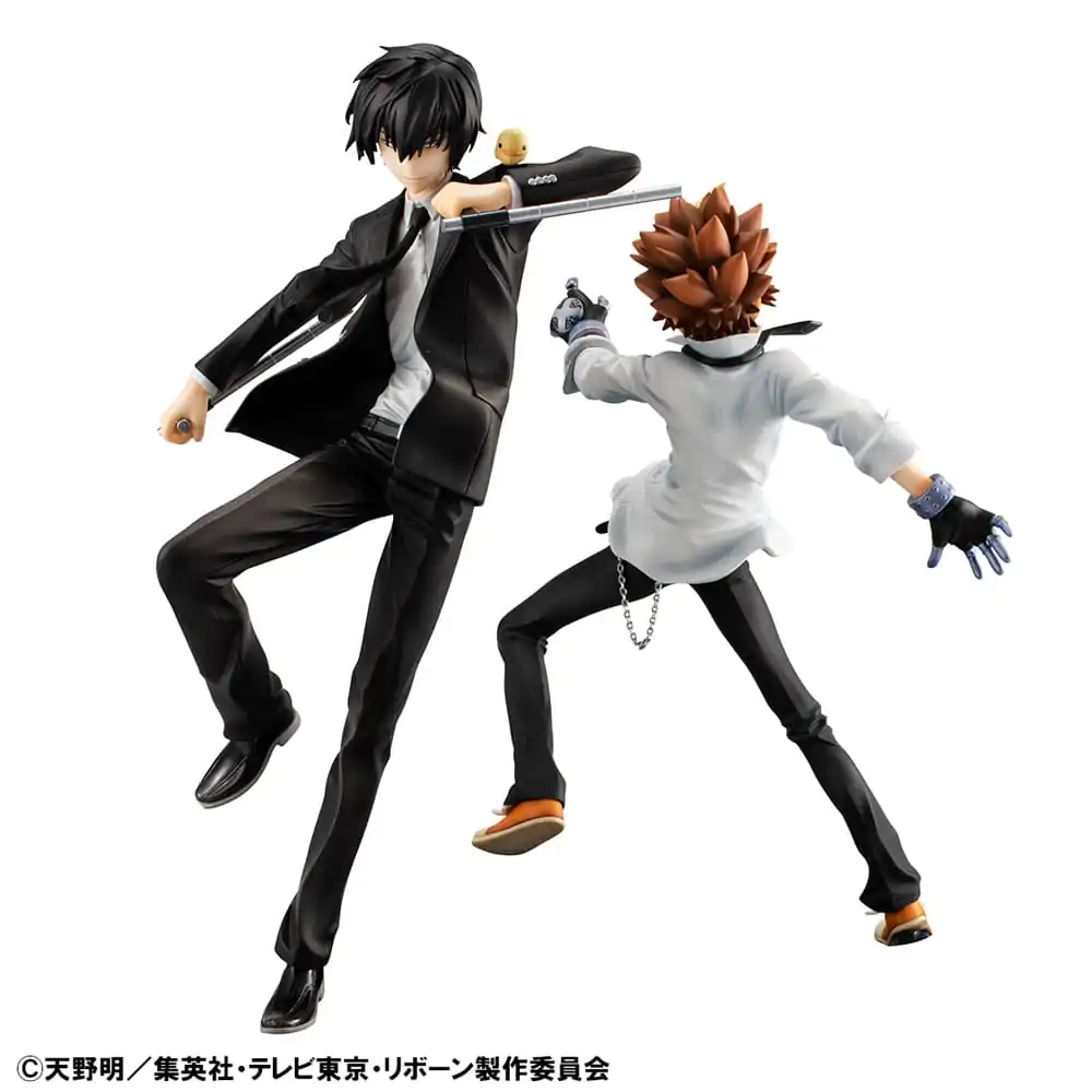 Katekyo Hitman Reborn! G.E.M. Series PVC Statuie Tsunayoshi Sawada & Kyoya Hibari & Reborn Set 21 cm poza produsului
