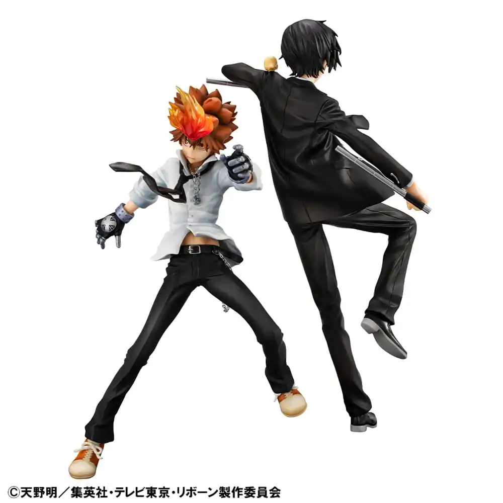 Katekyo Hitman Reborn! G.E.M. Series PVC Statuie Tsunayoshi Sawada & Kyoya Hibari & Reborn Set 21 cm poza produsului