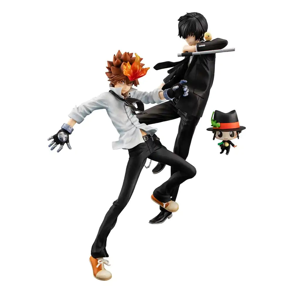 Katekyo Hitman Reborn! G.E.M. Series PVC Statuie Tsunayoshi Sawada & Kyoya Hibari & Reborn Set 21 cm poza produsului