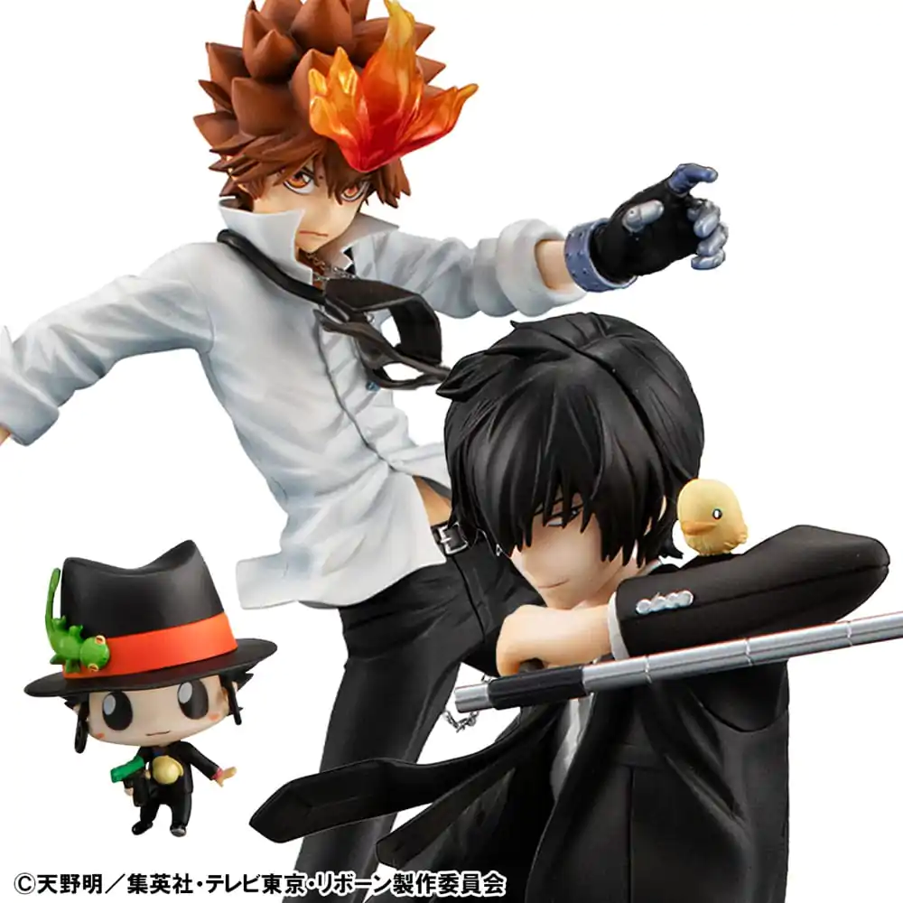 Katekyo Hitman Reborn! G.E.M. Series PVC Statuie Tsunayoshi Sawada & Kyoya Hibari & Reborn Set 21 cm poza produsului