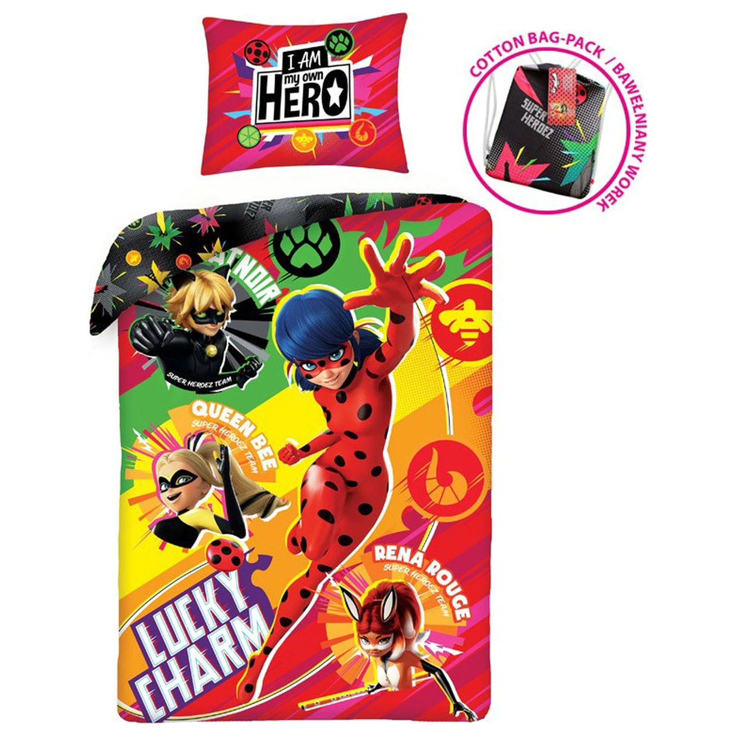 Miraculous Ladybug and Cat Noir Adventures Hero Husă de Plapumă poza produsului