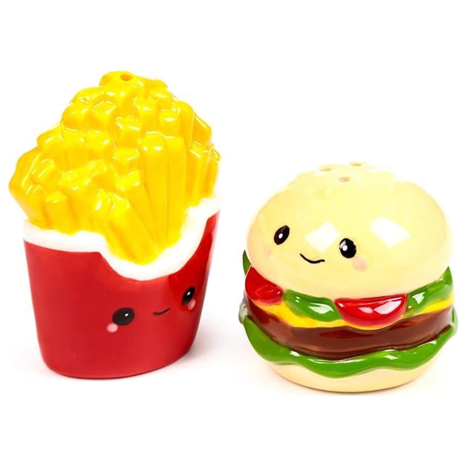 Kawaii Burger & Fries Set de solnițe și pipernițe poza produsului