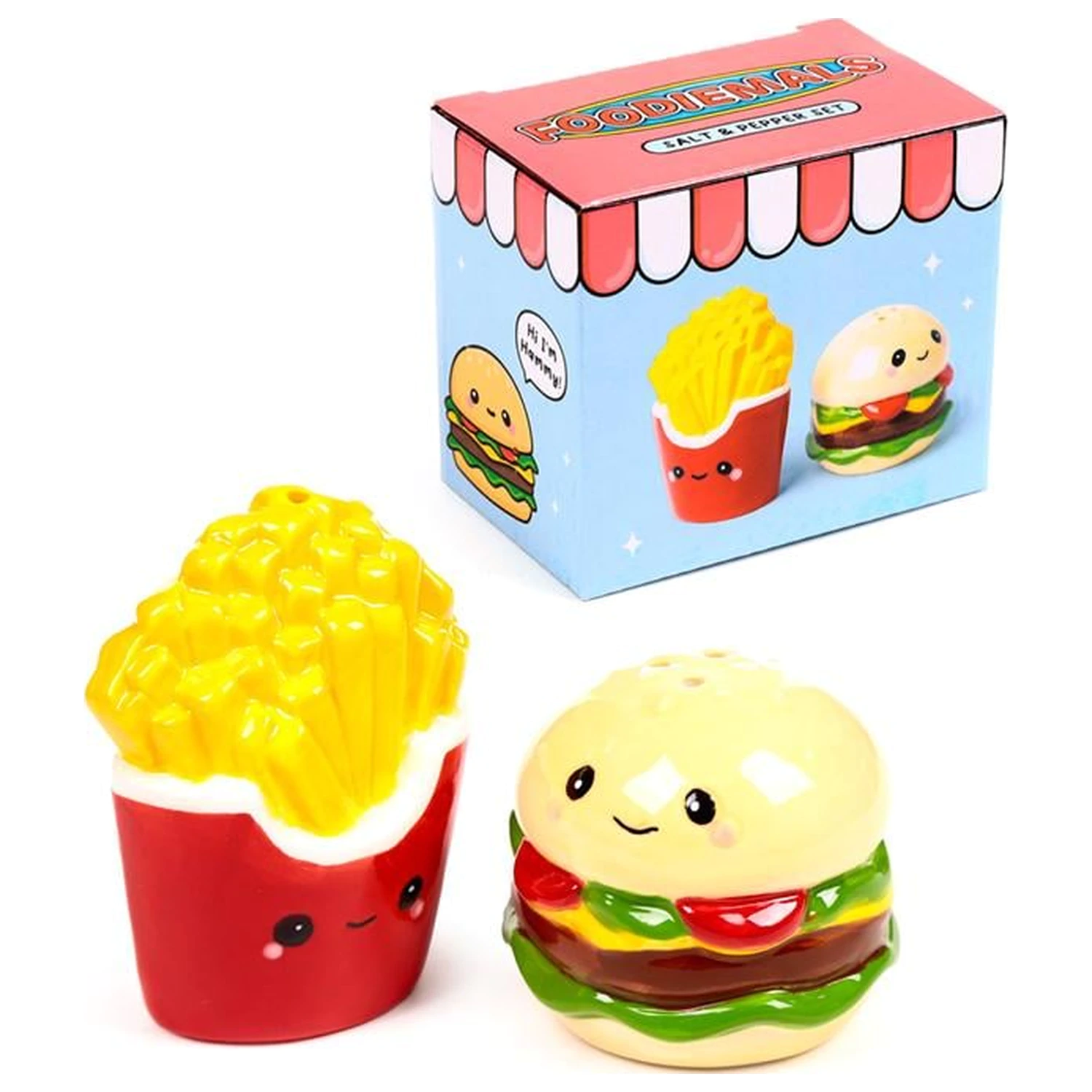 Kawaii Burger & Fries Set de solnițe și pipernițe poza produsului