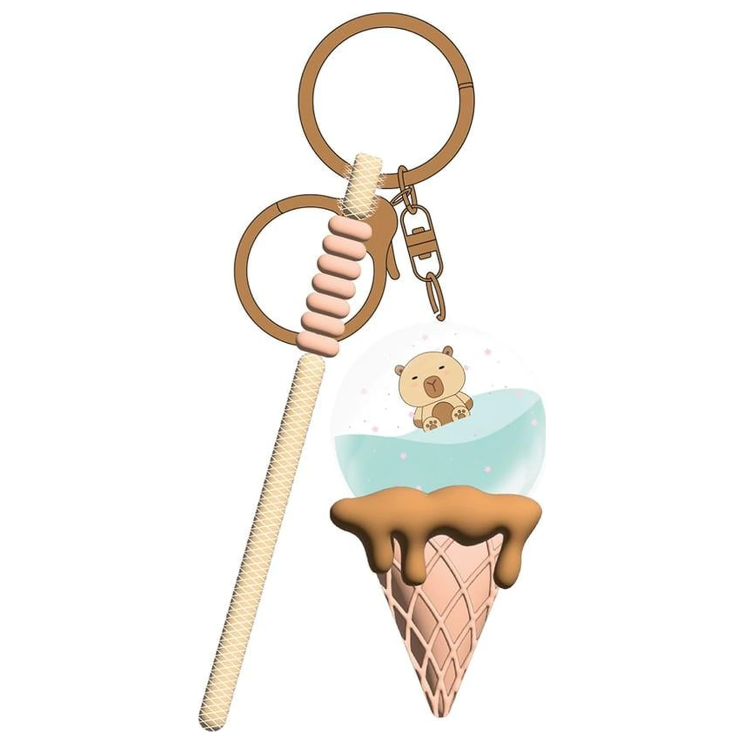 KAWAII Ice Cream Capybara breloc poza produsului