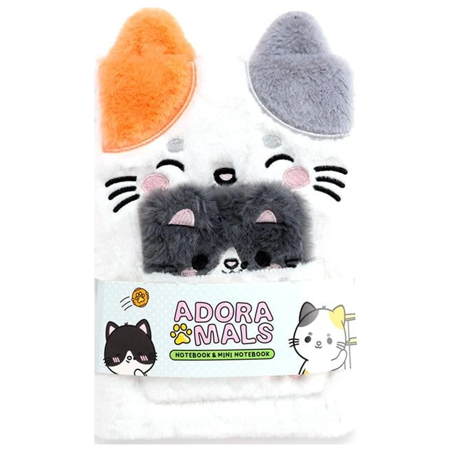 KAWAII Lola the Cat Premium Fluffy Carnet + 1 Mini poza produsului
