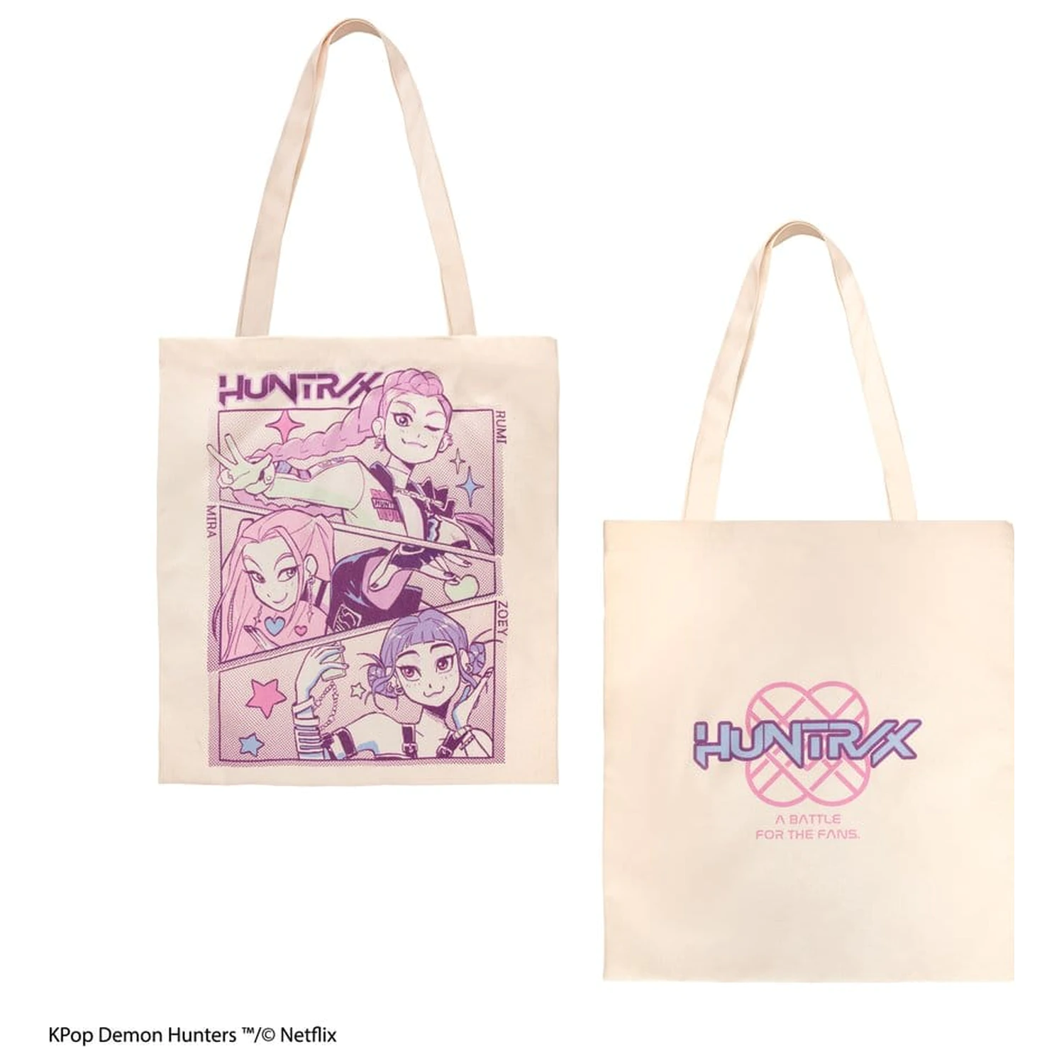 KPop Demon Hunters Tote Bag A battle for the fans Geanta din pânză cu lupta pentru fani poza produsului